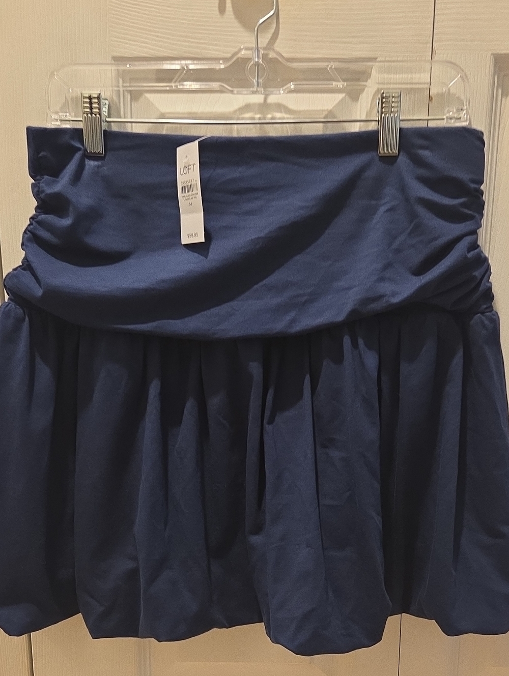 Loft Navy Knit Bubble Skirt NWT